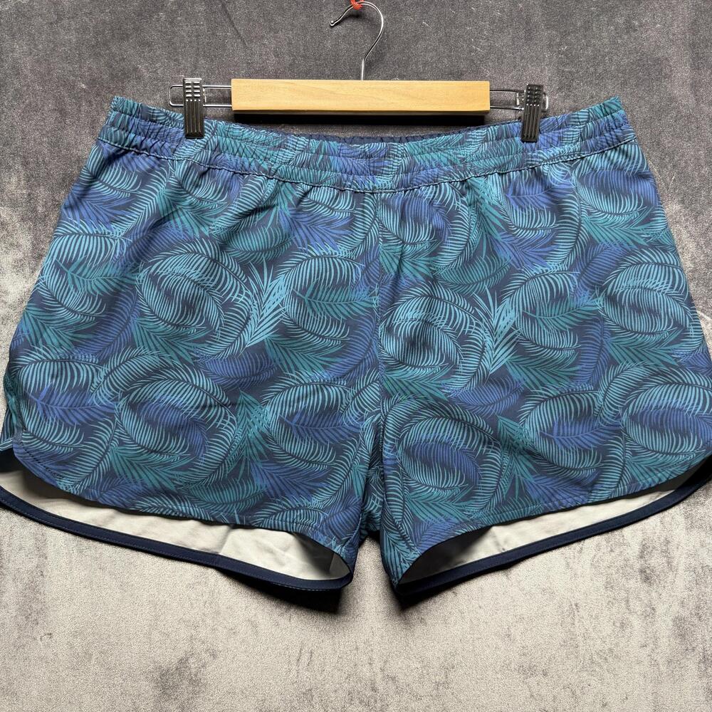 World Wide Sportsman Shorts Mens XL Blue Stretch Swim Tropical Lined